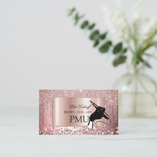 ブローズアフターケアPMUマイクロブレーディングヘナサロン 名刺 (スタンド正面)