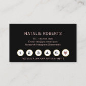 ブローズサロンバラ金ゴールドタイポグラフィブラックロイヤリティ ロイヤリティカード (裏面)