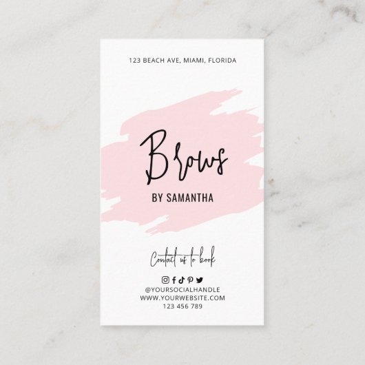 ブローズマイクロブラディングアフターケアピンクウォーター色PMU 名刺 (裏面)