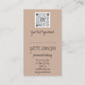 ブローズメイクアップロゴQRCodeバラエメラルドリップスキン 名刺 (裏面)