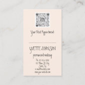 ブローズメイクアップロゴQRCodeパウダーリップ海まつ毛 名刺 (裏面)