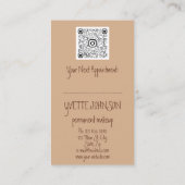ブローズメイクアップロゴQRCodeロゴブラウン金ゴールドまつ毛 名刺 (裏面)