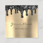 ブローズワックスラッシュシンプルなメイクアップスキンドリップス金ゴールドブラック スクエア名刺 (正面)