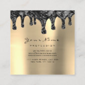 ブローズワックスラッシュシンプルなメイクアップスキンドリップス金ゴールドブラック スクエア名刺 (裏面)