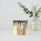 ブローズワックスラッシュシンプルなメイクアップスキンドリップス金ゴールドブラック スクエア名刺 (スタンド正面)