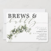 ブローズ&バブリー色あせた緑の婚約パーティ 招待状 (正面)