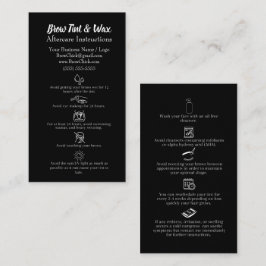 ブローティントとワックスのアフターケアの手順 名刺