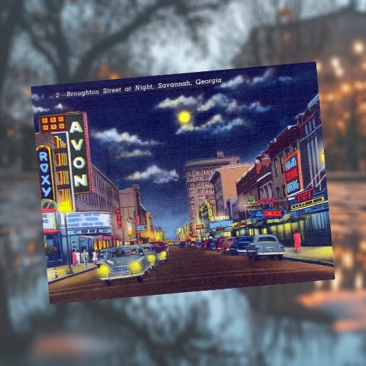 ブロートン通りアットナイトサバンナGAヒストリック ポストカード