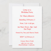 ブロードウェイの玄関ひさしの丁重な第50誕生会 招待状 (裏面)