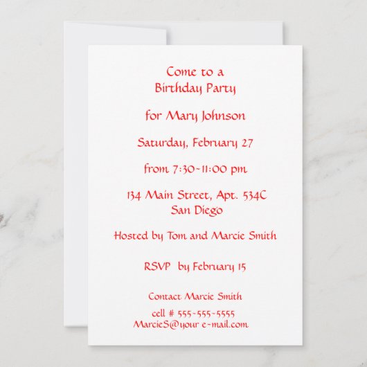 ブロードウェイの玄関ひさしの丁重な第75誕生会 招待状 (裏面)