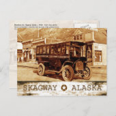 ブロードウェイの路面電車Ave., Skagway,アラスカ ポストカード (正面/裏面)