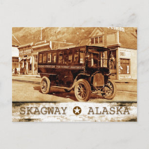 ブロードウェイの路面電車Ave., Skagway,アラスカ ポストカード