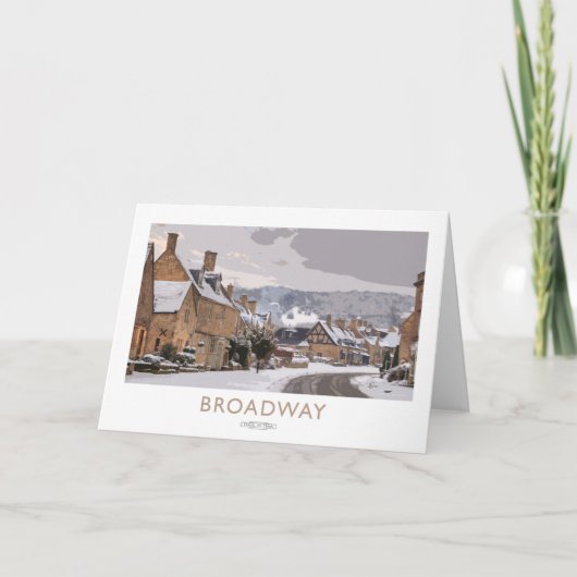 ブロードウェイの鉄道ポスター サンキューカード (正面)