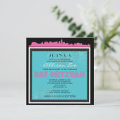 ブロードウェイクラシックバルミツワー招待状インピンク2 招待状 (スタンド正面)