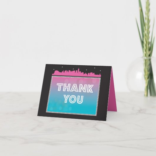 ブロードウェイクラシックバーバルミツワー招待状ピンク 招待状 (正面)