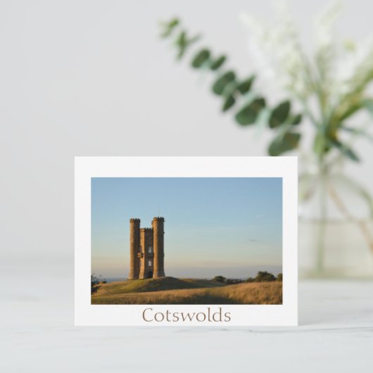 ブロードウェイタワーインザコッツウォールズ文字はがき ポストカード (スタンド正面)