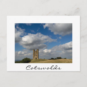 ブロードウェイタワー、Cotswolds白文字はがき ポストカード