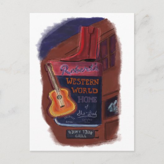 ブロードウェイナッシュビルテネシー州-郵便はがきのネオン ポストカード (正面)