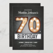 ブロードウェイマーキー70番目の誕生日ヴィンテージカスタムおもしろい 招待状 (正面/裏面)