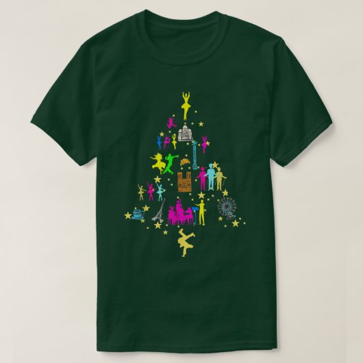 ブロードウェイミュージカルシアタークリスマスツリー Tシャツ (デザイン正面)