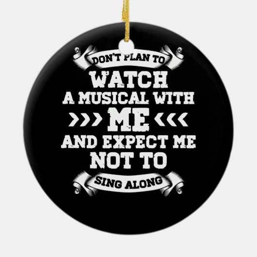 ブロードウェイミュージカル引用文シアターラブに植えない セラミックオーナメント (裏面)