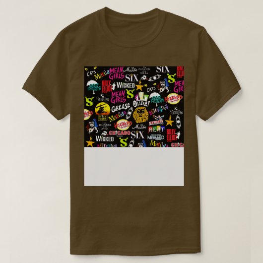 ブロードウェイミュージカル顔マスク Tシャツ (デザイン正面)