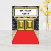 ブロードウェイライツマーキーレッドカーペット誕生パーティー カード (黄色い花)