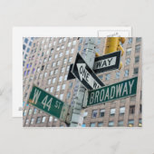 ブロードウェイ及びニューヨークシティの第44 -郵便はがき ポストカード (正面/裏面)