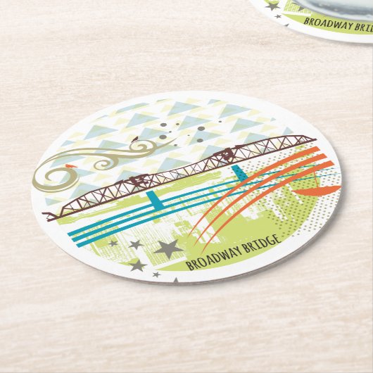 ブロードウェイ橋ポートランドコースター ラウンドペーパーコースター (アングル)