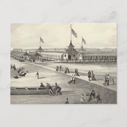 ブロードウェイ浴場、海グローブNJ ポストカード (正面)