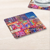 ブロードウェイ通りダウンタウンナッシュビルテネシー スクエアペーパーコースター (アングル)