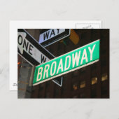 ブロードウェイ通り標識 ポストカード (正面/裏面)