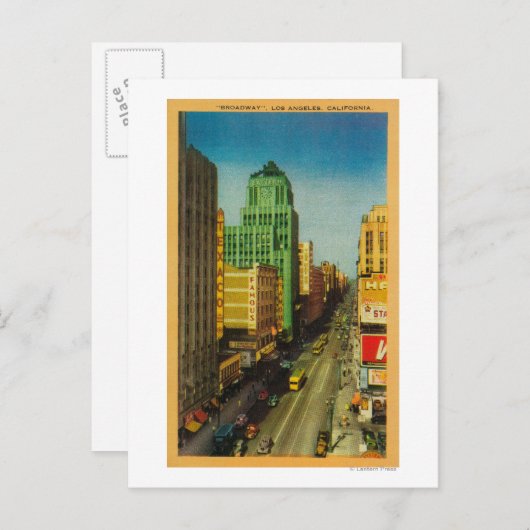 ブロードウェイ通り(カリフォルニア州ロサンゼルス) ポストカード (正面/裏面)