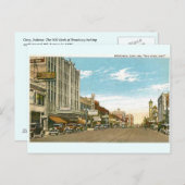 ブロードウェイ1930ゲイリー、インディアナ ポストカード (正面/裏面)