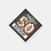 ブロードウェイ50誕生日グラマラーマーキーカスタム スタンダードカクテルナプキン (角)