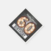 ブロードウェイ60誕生日グラマラーマーキーカスタム スタンダードカクテルナプキン (角)