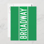 ブロードウェイ,ニューヨーク通り標識 ポストカード (正面/裏面)
