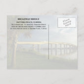 ブロードウェイ・ブリッジ、ハリファックス川、デイトナビーチ、フロリダ州 ポストカード (裏面)