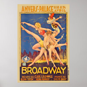 ブロードウェイ 1929 グレン・トライオン エヴェリン・ブレント メルナ ポスター