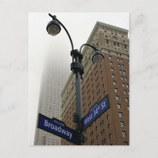 ブロードウェイ&34th – エンパイアステートビル – ニューヨーク ポストカード (正面)