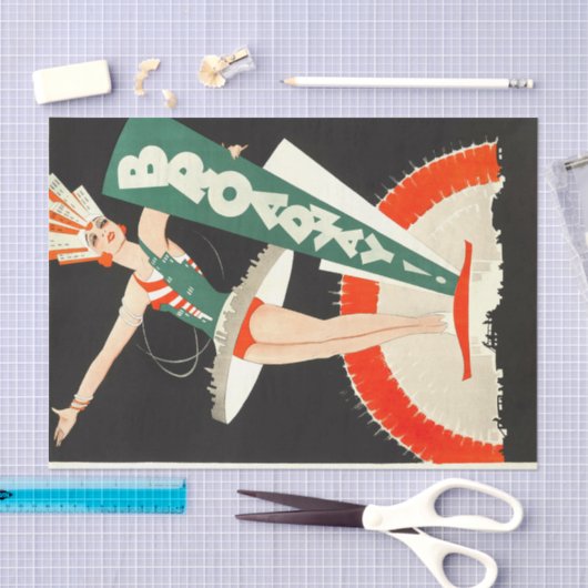 ブロードウェイNYCギャツビー素晴らしアートアートワーク 薄葉紙 (クラフト)