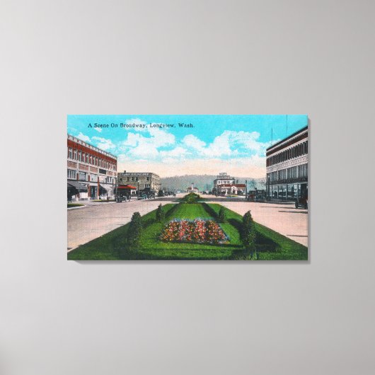 ブロードウェイSceneLongview、WA キャンバスプリント (正面)