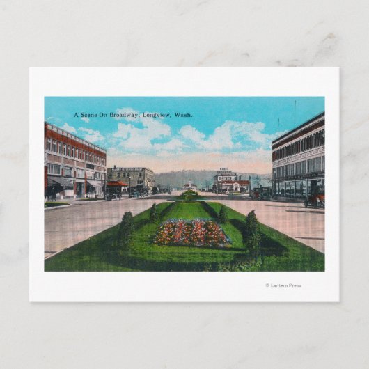 ブロードウェイSceneLongview、WA ポストカード (正面)