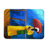 ブロードウォーク2008の緑の格子縞 マグネット (横)