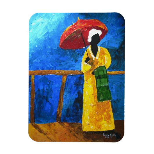 ブロードウォーク2008の緑の格子縞 マグネット (縦)