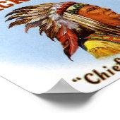 ブロードリースシガーラベルのブラックホークのチーフ ポスター (角)