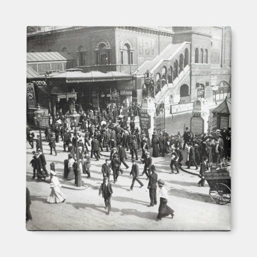 ブロード通り鉄道駅，ロンドン， c.1890 マグネット (正面)