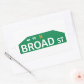 ブロード通り，フィラデルフィア， PA通り標識 長方形シール (封筒)