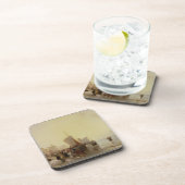 ブローニュの近くのFishmarket、c.1824 (キャンバスの油) コースター (右側)