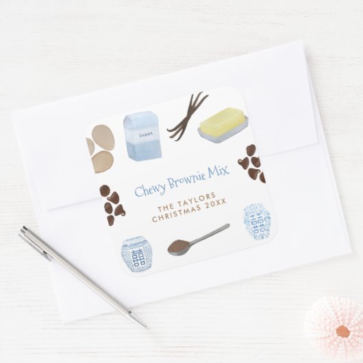 ブローニーは瓶の贈り物やパーティーの好意でミックス スクエアシール (封筒)